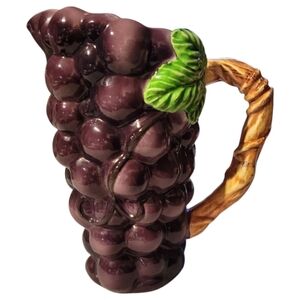 Vtg 1953-1971 Lefton's Grapes Purple Pitcher MCM 641 Silver Label